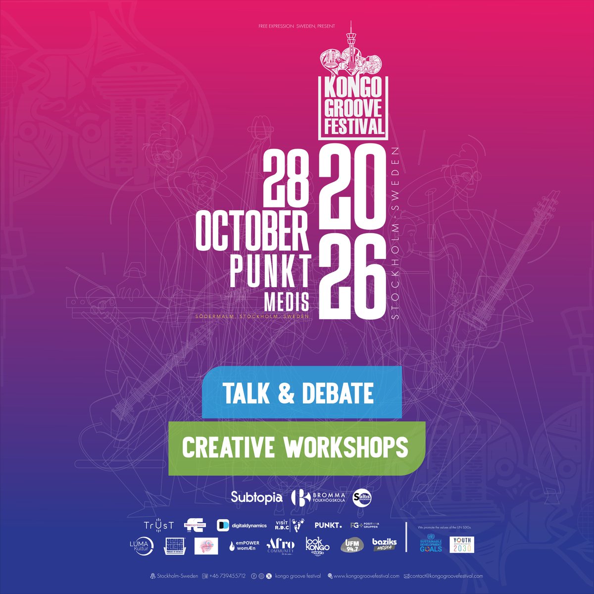 KongoGrooveFest's tweet photo. ⚡ GROOVE OF CHANGE ⚡
🎨 AI &amp; Creativity WorkshopA safe space to explore the potential of AI from every angle

🗓️ Wednesday, 28 October 2026
⏰ 13:00–15:00
🗣️ Facilitated in Swedish by Mansour Sarr

🔗 Registration link: https://t.co/w3CesFsWHS https://t.co/sGik25SywM