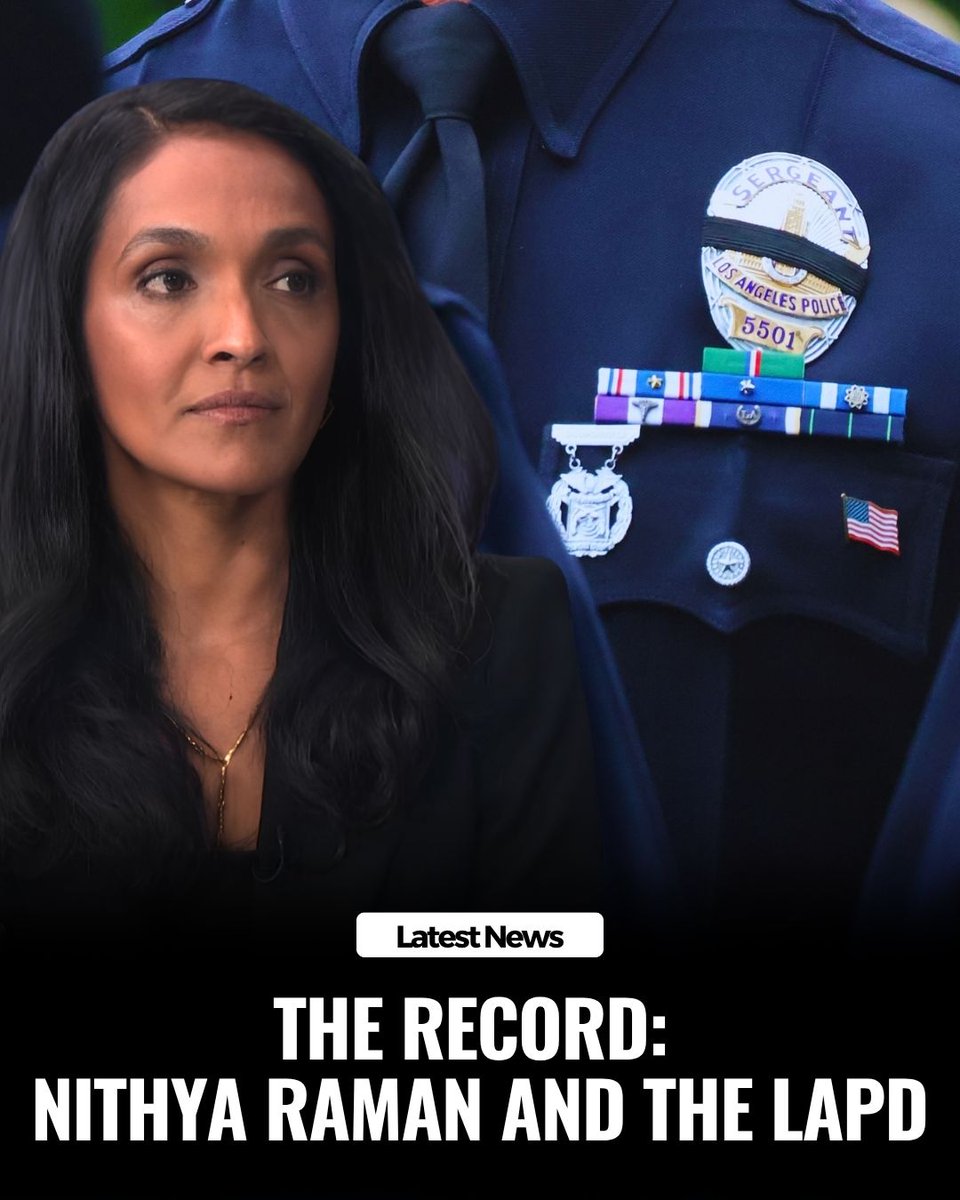 LAPPL's tweet photo. Nithya Raman’s record on policing is worth a closer look. In 2020, she called to “defund the police” and advocated for transforming LAPD into a “much smaller, specialized armed force.” She later opposed the 2023 LAPPL contract providing officer raises and retention incentives, and in January voted against hiring 170 additional officers. Today, LAPD is down to approximately 8,500 officers, making decisions about recruitment, retention and staffing increasingly consequential for public safety in Los Angeles.
