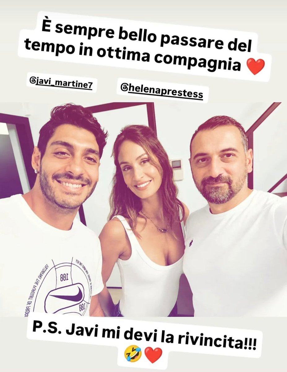 MonicaV20641053's tweet photo. Prima di tutto amici e poi ottimo professionista 👏👏👏
Grande Alfi
#javi7 #helevier #heleners #JavierMartinez #helenaprestes #amici #twitch https://t.co/5j6kdlmcOL