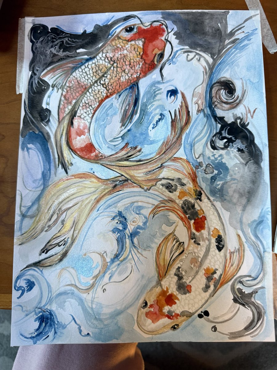 TrishaMArt70's tweet photo. Another Koi two different styles https://t.co/8F3X5Mmubq