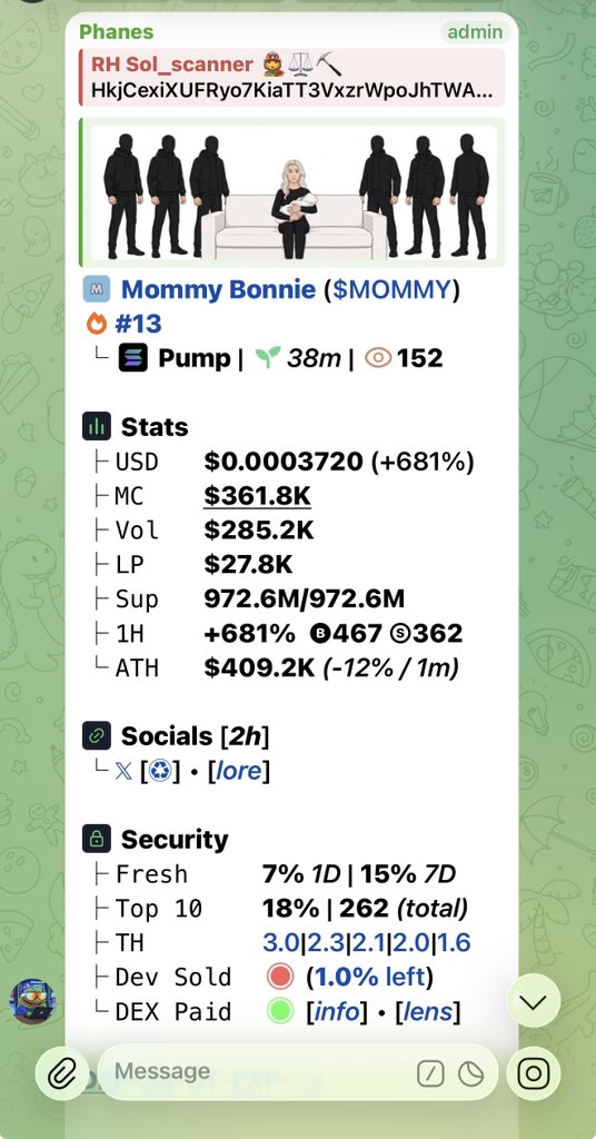 RHSol_scanner's tweet photo. 2.4X ON $MOMMY

Dm me on tg https://t.co/OIyPQGarzx to join my group for early entry ca 

HkjCexiXUFRyo7KiaTT3VxzrWpoJhTWA9DkwnBVtpump https://t.co/rYMgKUiOUo