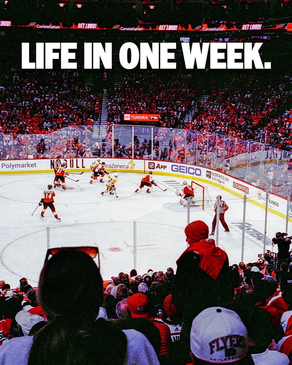 NHLFlyers's tweet photo. One week from right now, we'll be back to hockey. 🏒 https://t.co/j8nQ4CK7XT