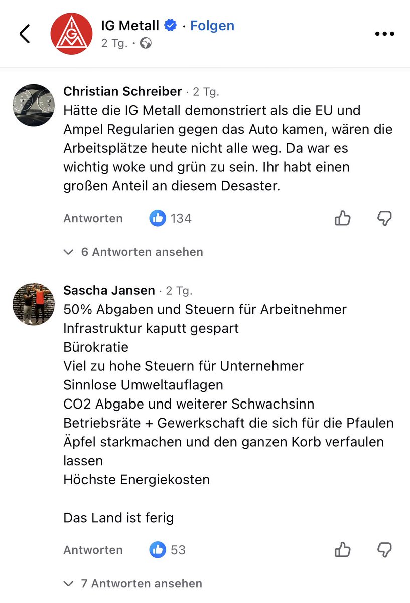 sparbuchfeinde's tweet photo. Krass, wie viel Gegenwind die Gewerkschaften mittlerweile unter ihren Beiträgen bekommen. 90% kritische Kommentare, gesunde Entwicklung 👏 https://t.co/WRfn0xqjWV