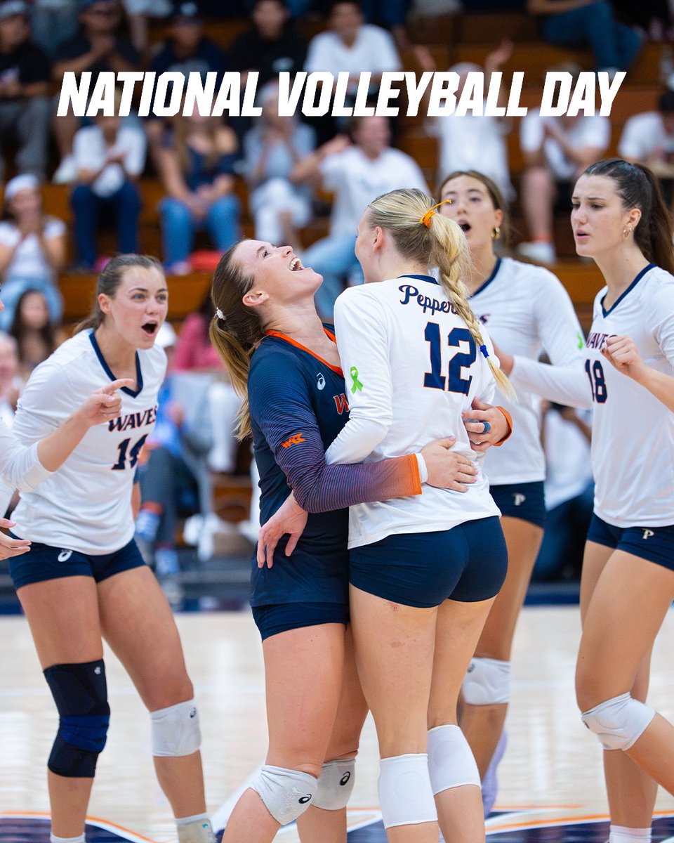 PepperdineWVB's tweet photo. Happy #NationalVolleyballDay! 🏐

#MakeWaves | @PepperdineWaves https://t.co/cIkBSMawjv