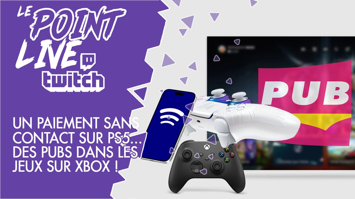 Chris_Klippel's tweet photo. Des pubs dans vos jeux Xbox, comme sur les jeux mobiles smartphones ? 

Et votre DualSense PS5, bientôt éligible au paiement sans contact...

Les nouveaux brevets de Microsoft et Sony font grincer des dents.

On fait le point !
https://t.co/psgCfv6IUY https://t.co/q7W640EThW