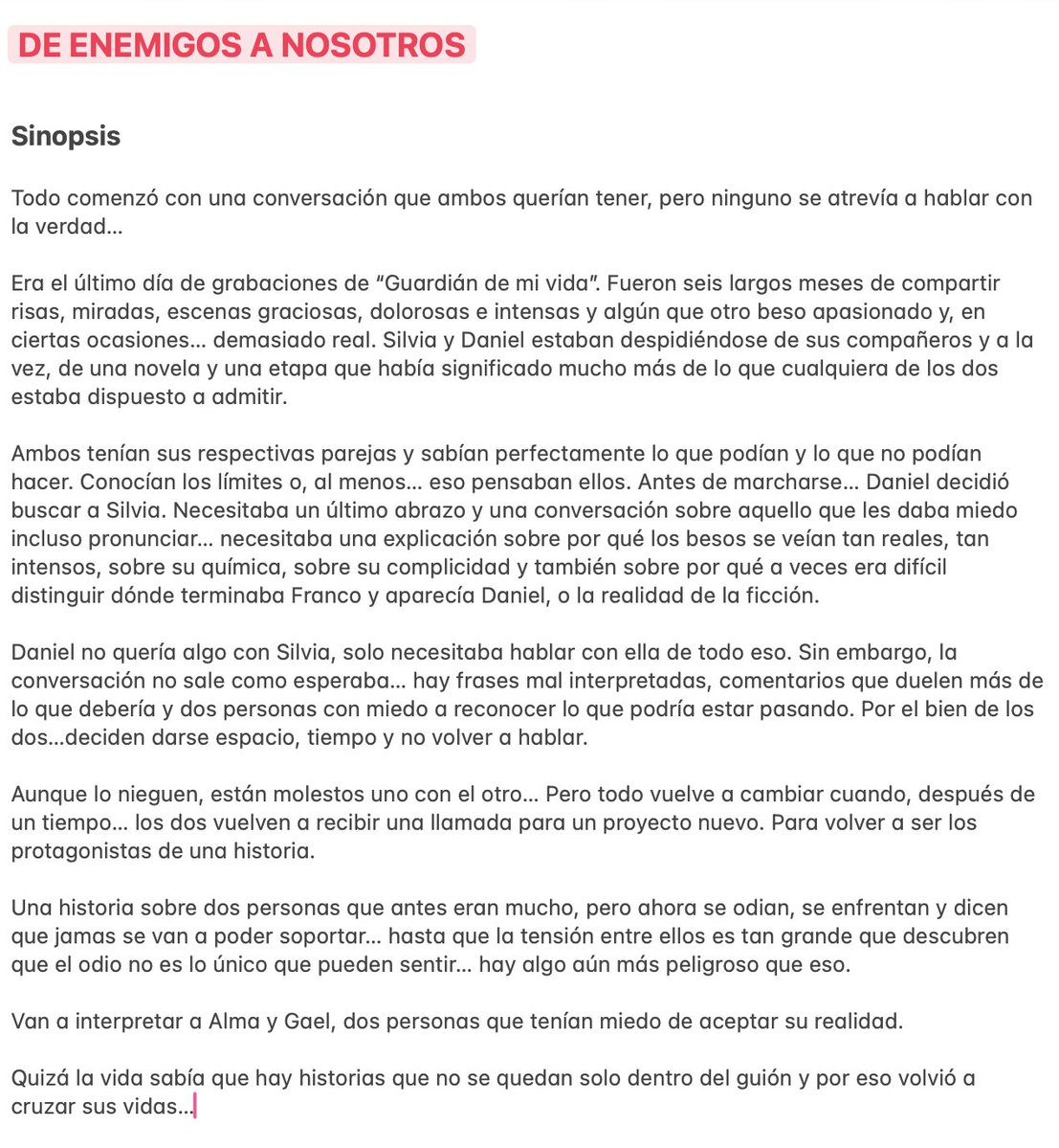SilNavSoul's tweet photo. ✨Estaba yo pensando lo mucho que necesitamos que Silvia y Daniel vuelvan a protagonizar una novela juntos, creo que todas queremos. Mientras eso pasa...✨

Dejo esto por aquí y me voy... ❤️‍🩹

#GuardiánDeMiVida #GuardiánDeMiVidaUS #DanielArenas #SilviaNavarro https://t.co/XCjfoYYXz6