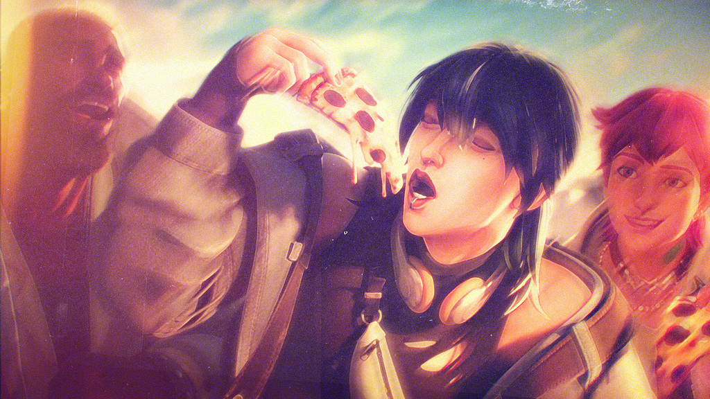 riotgamesmusic's tweet photo. Phel and his one true love 🍕 -ks 💛 https://t.co/1S7Wxm9QJ9