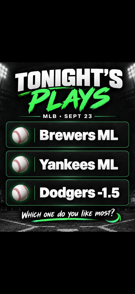 SharpActionBet's tweet photo. Tonight’s card is set ⚾️ 
Which one are you riding with? https://t.co/LbRVtmhRAZ