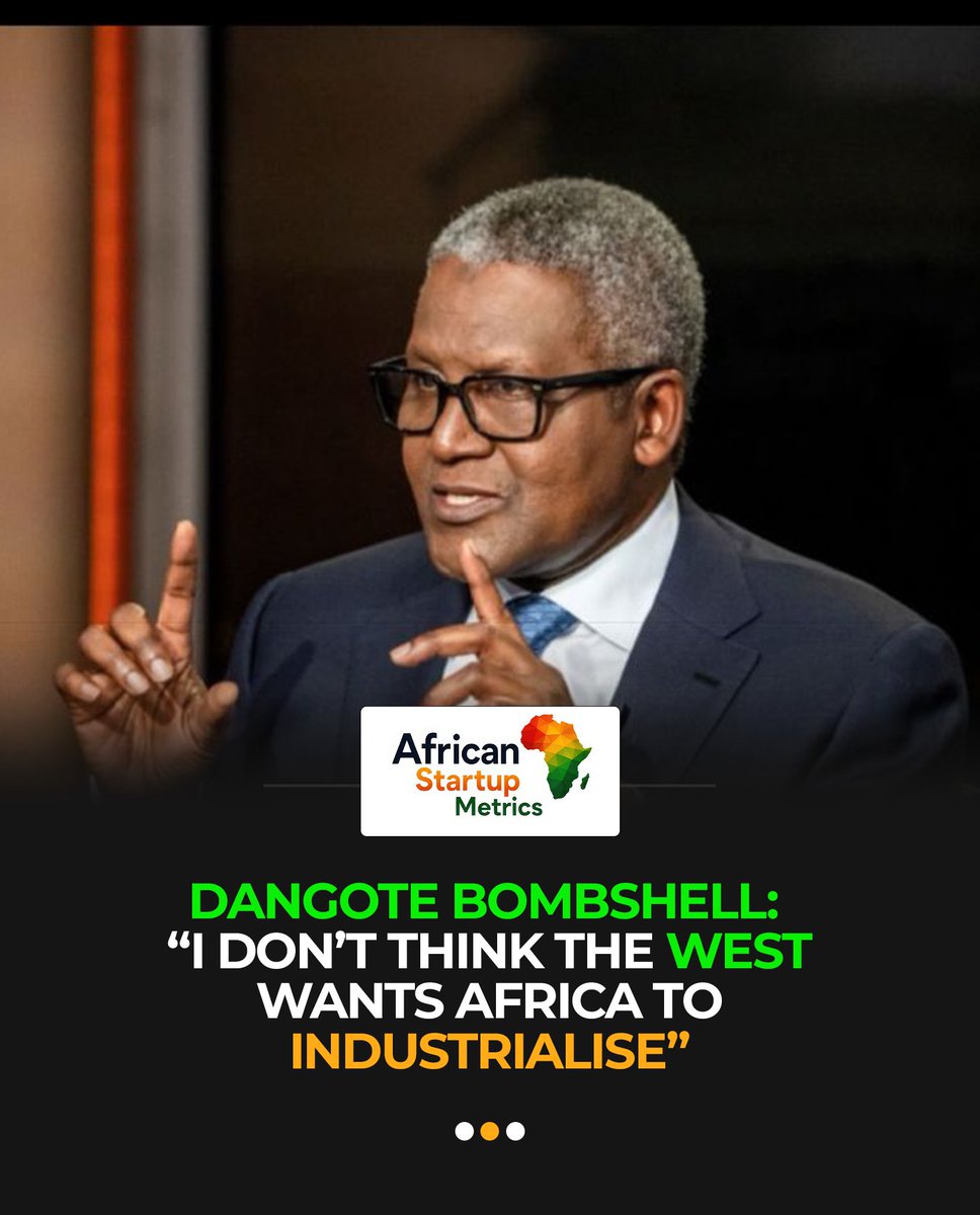 AfricanstartupM's tweet photo. INDUSTRIALIZATION & ECONOMIC SOVEREIGNTY: AFRICA’S PATH AHEAD

Aliko Dangote has repeatedly spoken about the challenges facing Africa’s industrialisation, including concerns over foreign interests and the continent’s continued dependence on imported goods and external capital.

The debate touches on a fundamental question: Can Africa achieve sustainable economic independence without building the capacity to produce more of what it consumes?

For decades, many African economies have remained heavily reliant on exporting raw materials while importing processed and higher-value products. Moving further up the value chain could allow more capital, skills, jobs and economic value to remain within the continent.

Several areas are particularly important:

Value Addition Over Raw Exports: Processing African resources locally can create additional economic activity, from manufacturing and logistics to finance and skilled employment.

Energy & Infrastructure: Reliable power, transportation networks, ports and industrial infrastructure are essential for competitive manufacturing at scale.

African Capital: Dangote has recently argued that more African capital should be invested within the continent to support its industrial future.

Regional Integration: The African Continental Free Trade Area (AfCFTA) could provide businesses with a larger market, making it easier for African manufacturers to achieve the scale required to compete globally.

Dangote has also described industrialisation as central to Africa’s ability to create jobs and transform its economies.

The conversation, however, is bigger than one industrialist.

Africa’s industrial future will depend on the interaction between local businesses, governments, investors, infrastructure, technology, regional trade and international partnerships.

The question is no longer simply whether Africa has resources.

Can the continent build the industries capable of turning those resources into lasting economic value?

#AfricanIndustrialization #Industrialization #AfricanBusiness #EconomicDevelopment #EconomicSovereignty #AfricanEconomy #Manufacturing #ValueAddition #AfCFTA #AfricanTrade #Infrastructure #EconomicGrowth #Dangote #DangoteGroup #Nigeria #AfricaBusiness #IndustrialDevelopment #EconomicTransformation