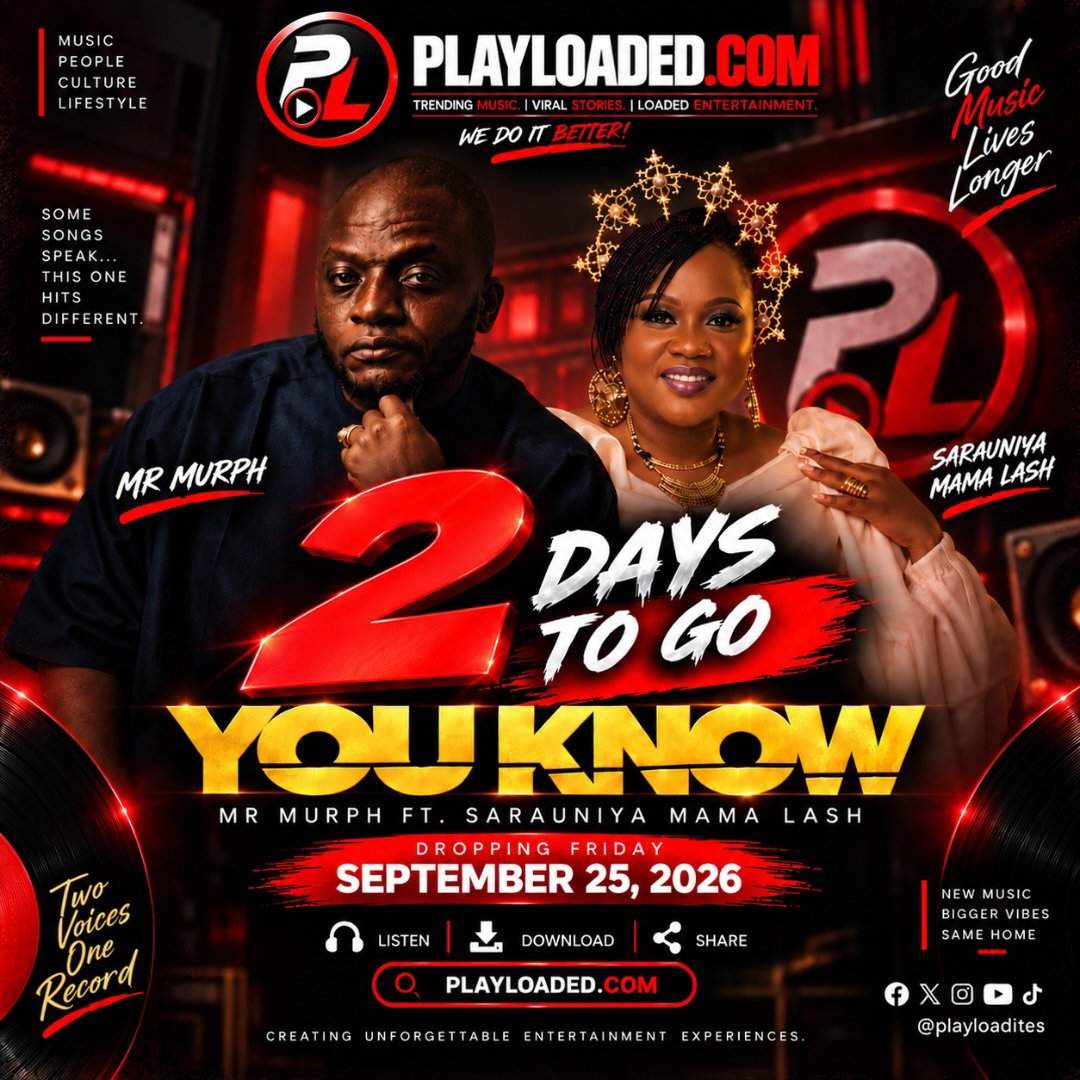 playloadites's tweet photo. 🔥 2 DAYS TO GO! 🔥

We’re almost there…

@OfficialMrMurp1 ft. Sarauniya Mama Lash
“YOU KNOW”

The wait is nearly over.
Two voices. One record. One special collaboration.

📅 SEPTEMBER 25, 2026

Exclusively on https://t.co/LKJBfL5A7Q

#YouKnow #2DaysToGo #MrMurph https://t.co/HptZnys8i1