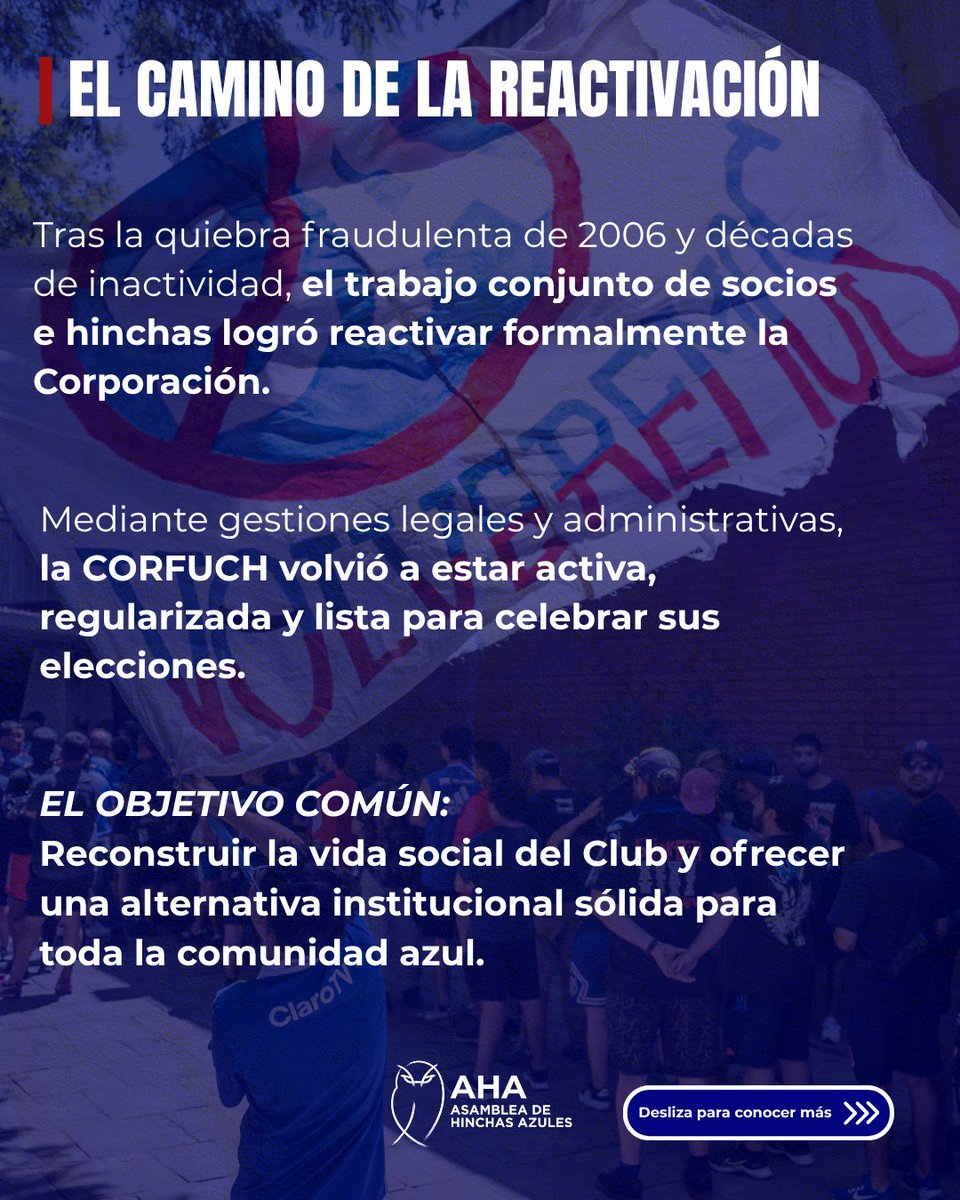 asambleazules's tweet photo. A la CORFUCH le pertenecen los derechos federativos del Club.

Es una organización sin fines de lucro y representaría la estructura donde las y los hinchas no son meros clientes, sino integrantes con derecho a voz y voto.

Enterate de más aquí 👇🏼

#losdeabajo #udechile #vamoslau https://t.co/Oh6ctYWi6a