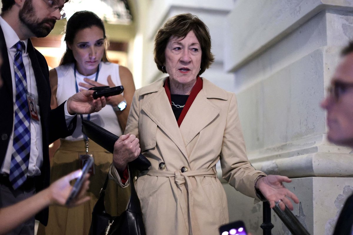 NewsWire_US's tweet photo. Sen. Susan Collins on bribery allegations:

“I do not understand how anyone would take the word of a felon who’s been convicted twice. It is so offensive.” https://t.co/fG4KQM1jCi