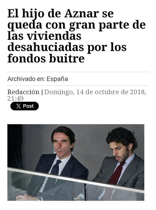Antonperilon's tweet photo. ¡¡¡Ingenuo de mí!!!
Yo que siempre creí que los hijos de alguien tan religioso, como es J.M. Aznar, acabarían todos trabajando en ONGs por los más necesitados. https://t.co/QOSL3yX9tr