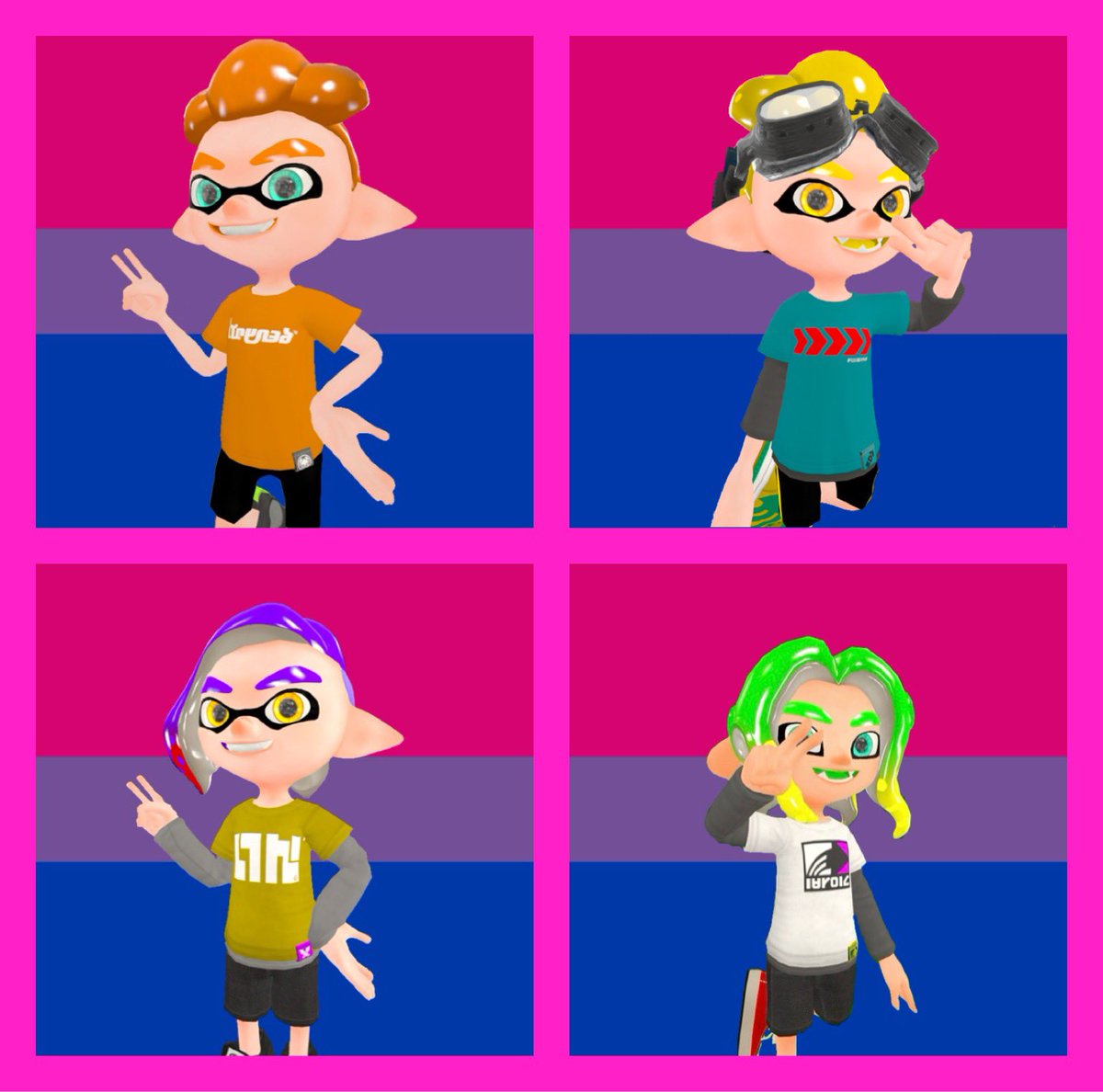 Octo_MoonLight's tweet photo. It’s bi visibility day here are one of my Splatoon ocs who’s bi #Splatoon3 #Splatoon2 #Splatoon #octolinggirl #inklingboy #inktolinggirl #inktolingboy #octolingboy #splatoonphotoedited #inklinggirl https://t.co/d3ZSQoPpf9