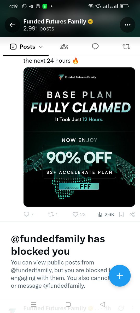 emperor_vala's tweet photo. @PropFirmMatch how long do you expect people to complain before you will take action against @fundedfamily I'm up $2000 and the reject my KYC once I submitted manual my account was deleted I can't login now The block me stop this scam promo a lot of people has been blocked by FFF https://t.co/XCsaxwILWW