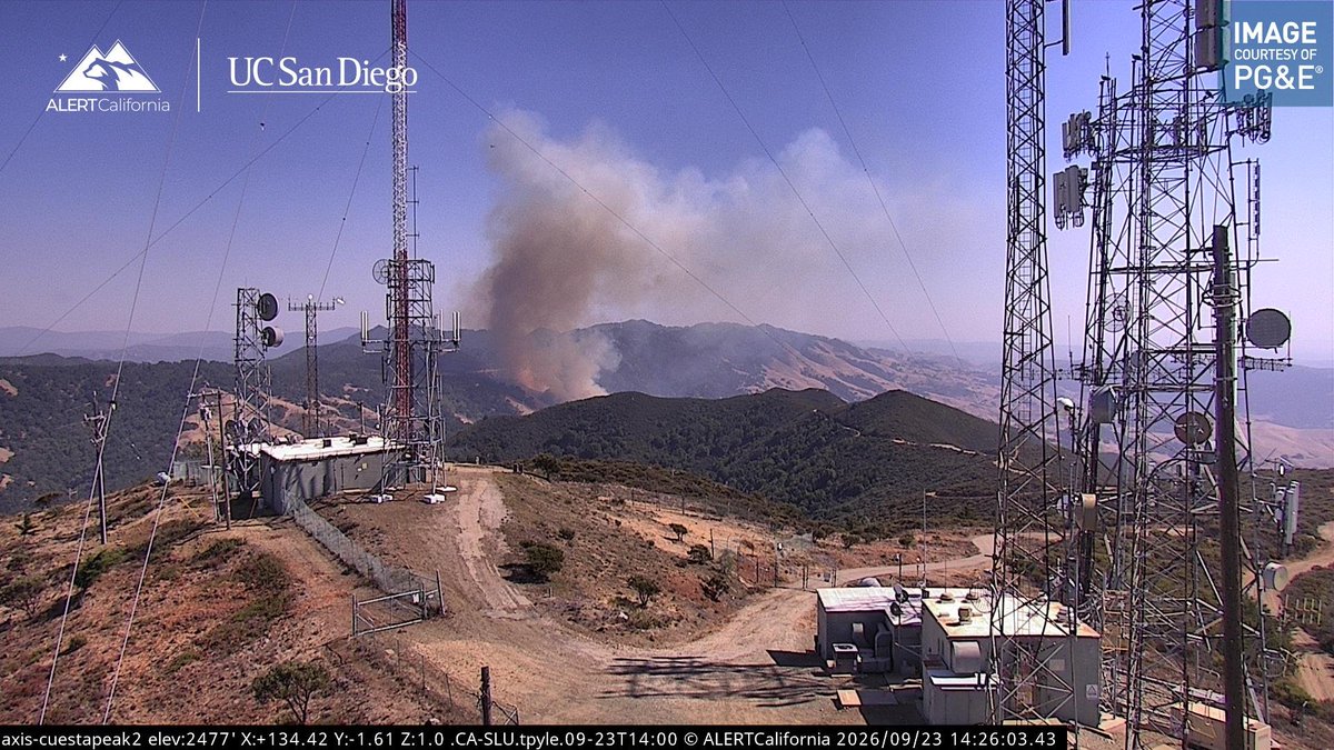 InfernoWatch24's tweet photo. RUNDOWN (#GradeFire): the fire is 40 acres with 100 acre potential. 

The fire is burning along US-101 north of VIsa Del Ciudad. 

 It is 86ºF near the fire with 31% RH. Winds are out of the north at 1.9 mph with gusts of 5.9 mph. https://t.co/pa8ddMQiIu