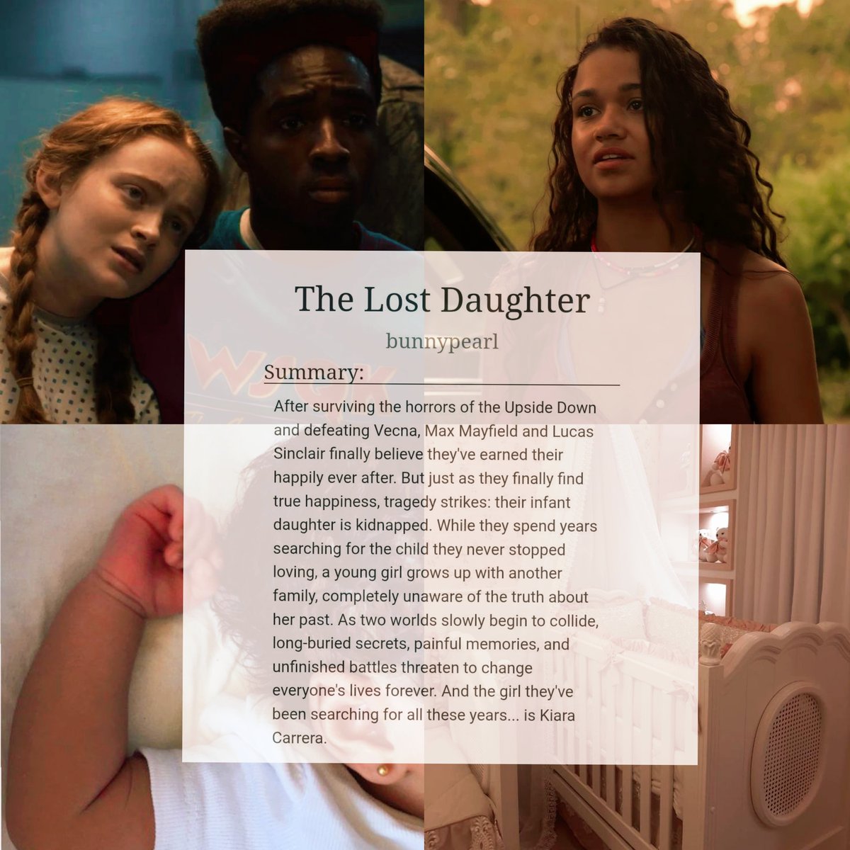 bunnypearl5's tweet photo. 👶🏾 THE LOST DAUGHTER
https://t.co/vfuq40Zj86
- Kiara is Lumax’s lost daughter
- Stranger Things x Outer Banks Crossover
- Drama | Mystery | Suspense
- Lumax - Second Chances
- Jiara - Friends to Lovers
- Longfic | Ongoing
- New chapter every Friday
#lumax #jiara https://t.co/tws4ioTikj