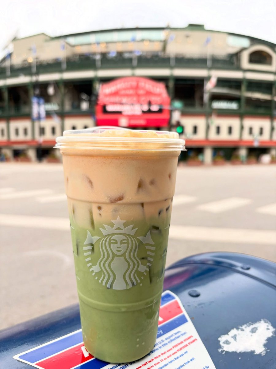 Giardiniera83's tweet photo. Matcha @Starbucks energy has entered the chat for today’s @Cubs win and go to the postseason and play some October baseball! #FlyTheW #October #Matcha https://t.co/OvgyIBazyX