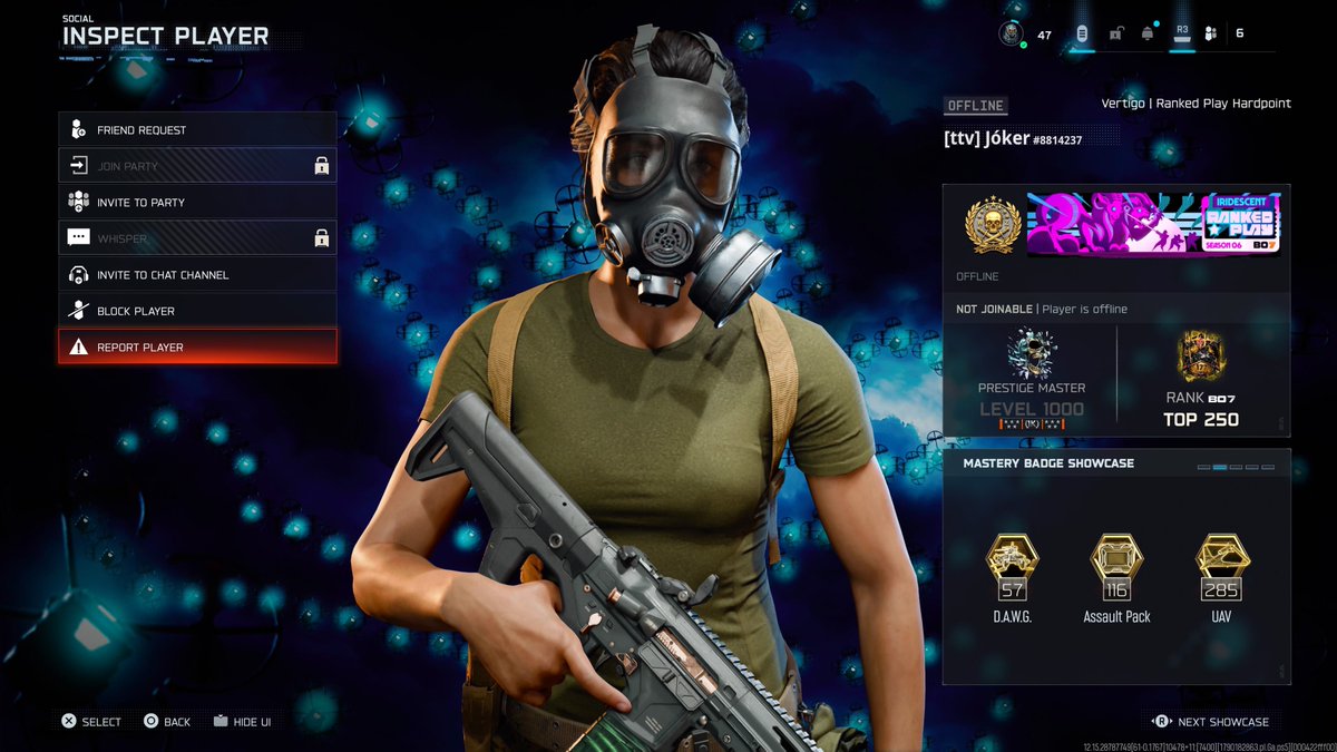 IReportCodCheat's tweet photo. Jóker#8814237

Top 250 Rage Hacking On Console. His AI is false detecting on dead bodies and autofiring headlocking the enemy entire game.

I see you guys replying to many posts right now - I hope you see mine. Review and ban please! @CallofDutyCM @Parasite https://t.co/cA4Qi6tUJP