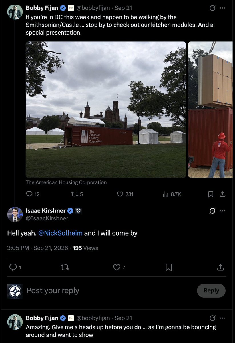 americanmoment's tweet photo. Promises made, promises kept. 

CEO @NickSolheim visited @HUDgov's Innovative Housing Showcase to see what Americans are building. https://t.co/joMQ2b4qRc