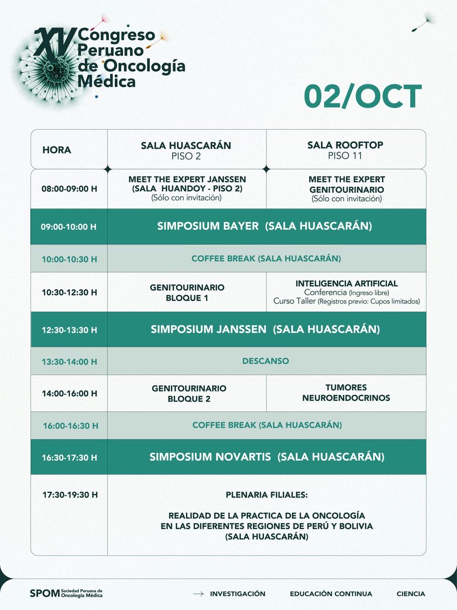 PeruanaSpom's tweet photo. ¡Faltan 7 días!

El XV Congreso Peruano de Oncología Médica está cada vez más cerca.

📅 30 SET–03 OCT
📍 Hilton Miraflores

Ya puedes revisar el programa completo y planificar tu agenda académica.

Nos encontramos en 7 días.

#SPOM #CongresoSPOM2026 #Oncología https://t.co/MVRhF419H7