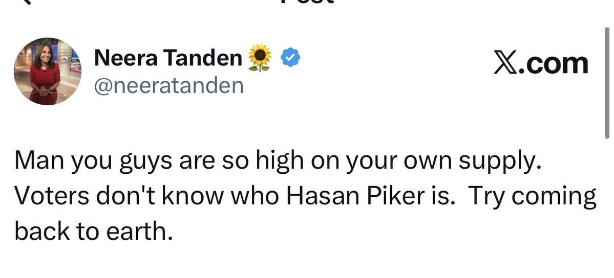 keithedwards's tweet photo. @neeratanden You said voters don’t know who Hasan is. Which is it! https://t.co/Jwen3iOjrF