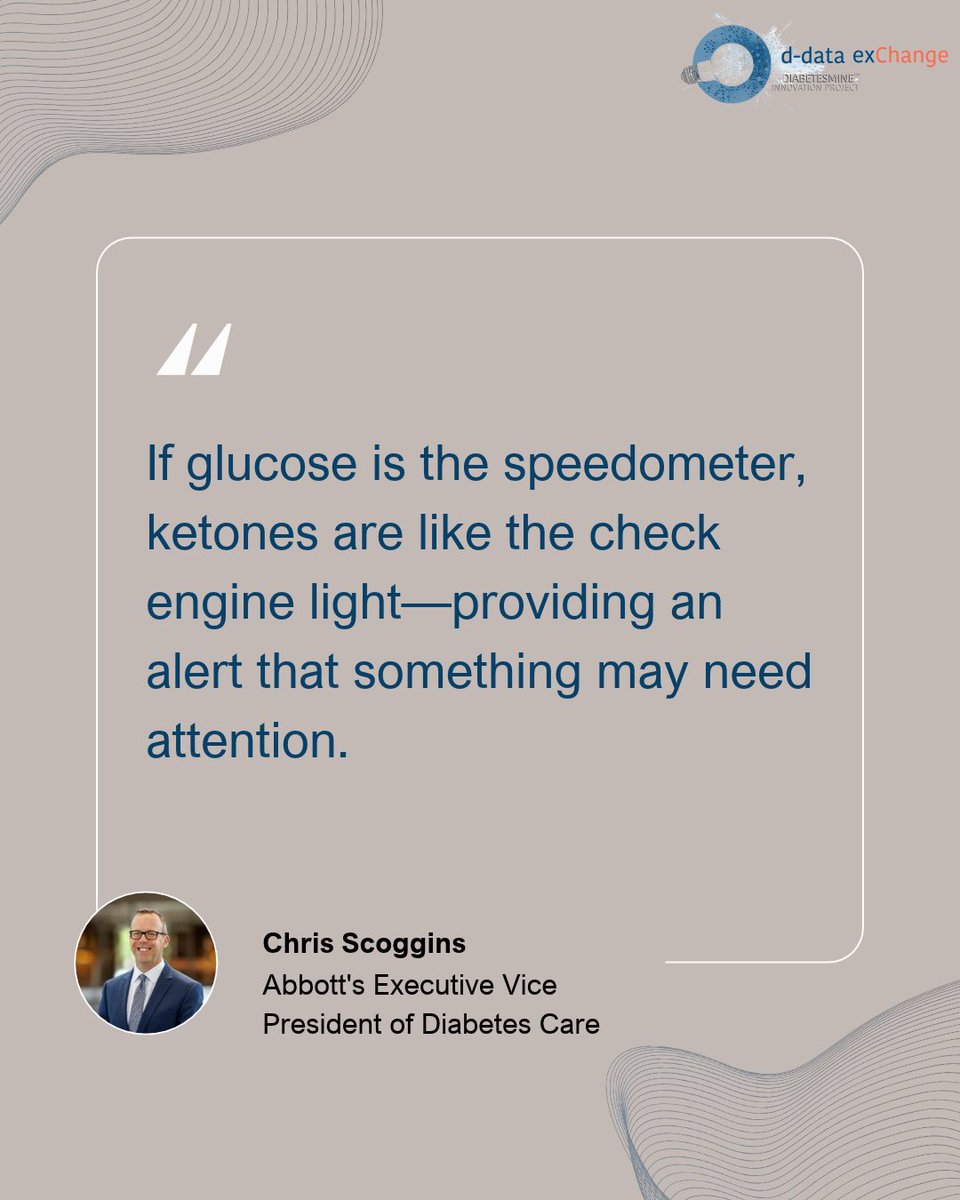DData_Diabetes's tweet photo. We love an analogy that makes #DiabetesTech easier to understand. 🤩
Abbott’s Chris Scoggins compares glucose sensing to a speedometer and ketones to a check engine light in your car. For people with #diabetes, that second signal could help flag danger before it becomes #DKA. https://t.co/aDxiGJa5mx