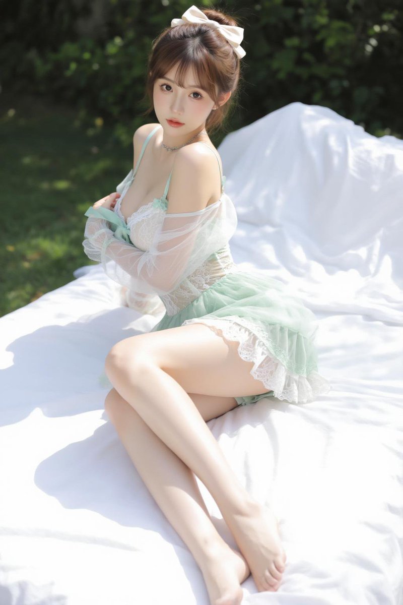AnnaGallow51271's tweet photo. 侧躺着，头顶别一只小蝴蝶结，整个人轻得像云。 https://t.co/lO3bReQtpF