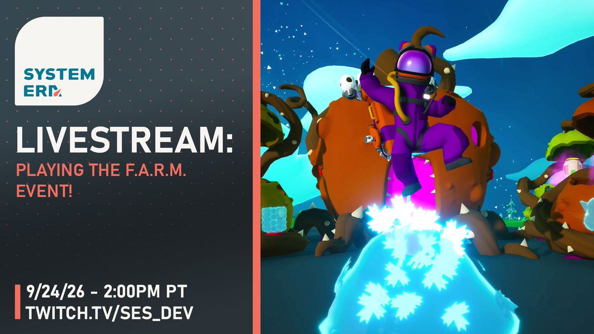 SES_dev's tweet photo. We are streaming ASTRONEER tomorrow! Come hang with us while we F.A.R.M. it up and talk about updates for the rest of the year. 🌽 https://t.co/Aqv8FRbSQg