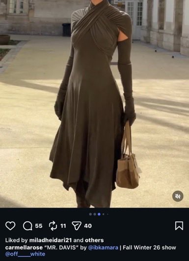 0nleen's tweet photo. Aniya took this off-white dress to the next level.  Body magic like no other. 

ANIYA HARVEY AT DSQUARED2
#AniyaxDsquared2 
#AniyaxMFWSS27 https://t.co/wXDutIg5d8