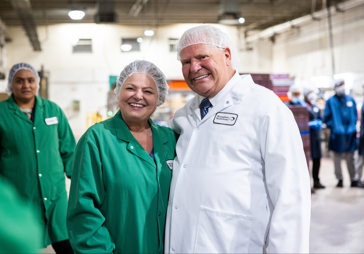 fordnation's tweet photo. In Campbellville this afternoon, I had a chance to meet with workers and tour the facilities at Monaghan Mushrooms, one of the world’s leading mushroom producers and a major contributor to Ontario’s agri-food sector. https://t.co/Tb0jbiJK50