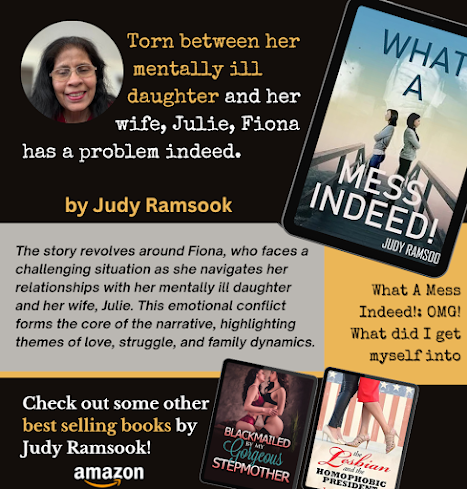Romauth_ol's tweet photo. Enjoying!

What A Mess Indeed!: OMG! What did I get myself into
     by @JudyRamsook @wh2r_ol @romauth_ol  #romance #erotica

Torn between her mentally ill daughter and her wife, Julie, Fiona has a problem indeed.

Buy Direct: https://t.co/Z2hErr7mSH https://t.co/D9ayTONOPG