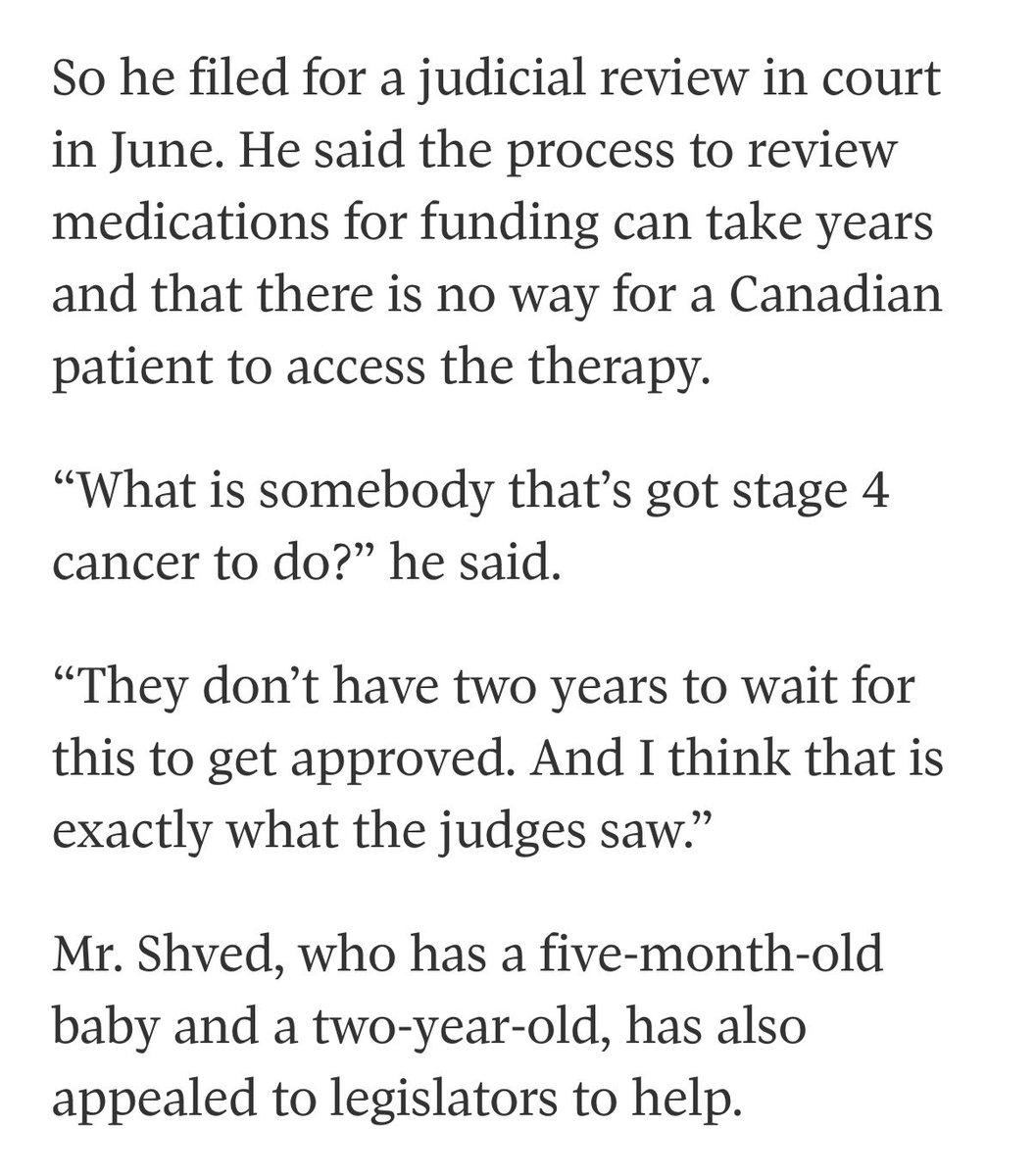 EricDLombardi's tweet photo. This entire story is just ghastly and a horrifying indictment of Canada’s/Ontario’s healthcare bureaucracy. 

Simply put, nobody should have to go to court to get access to lifesaving care, yet that is exactly what happened to Alex. 

It’s equally appalling that the Health Minister, @SylviaJonesMPP ghosted a father simply fighting for their life and future. 

Many people involved in this saga need to do some reflection on how they let procedural technicalities be prioritized over one of our citizens lives. 

https://t.co/zMUi1z8QBb