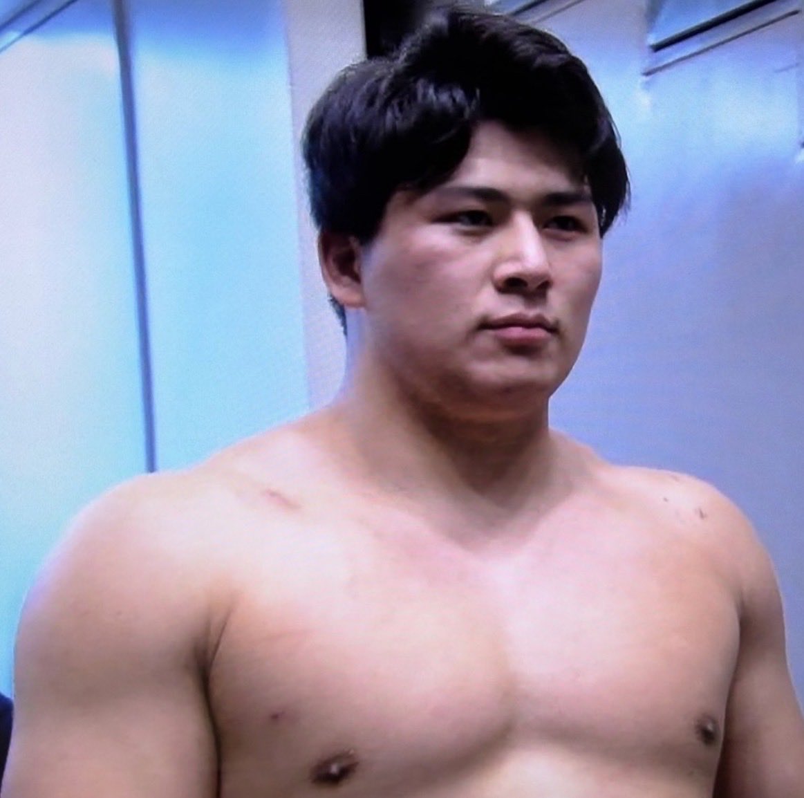 protein901's tweet photo. 大森康弘、生物として強すぎる。

23歳、185cm、120kg、超イケメン。

さすがにバグだろ。誰が勝てんの？ https://t.co/fNYwmNpIoI