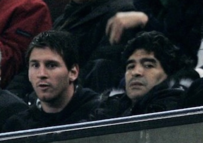 Barca_Archive's tweet photo. The day Messi, Maradona and Cruyff were all in the stands at Camp Nou. https://t.co/514OkvN5mn