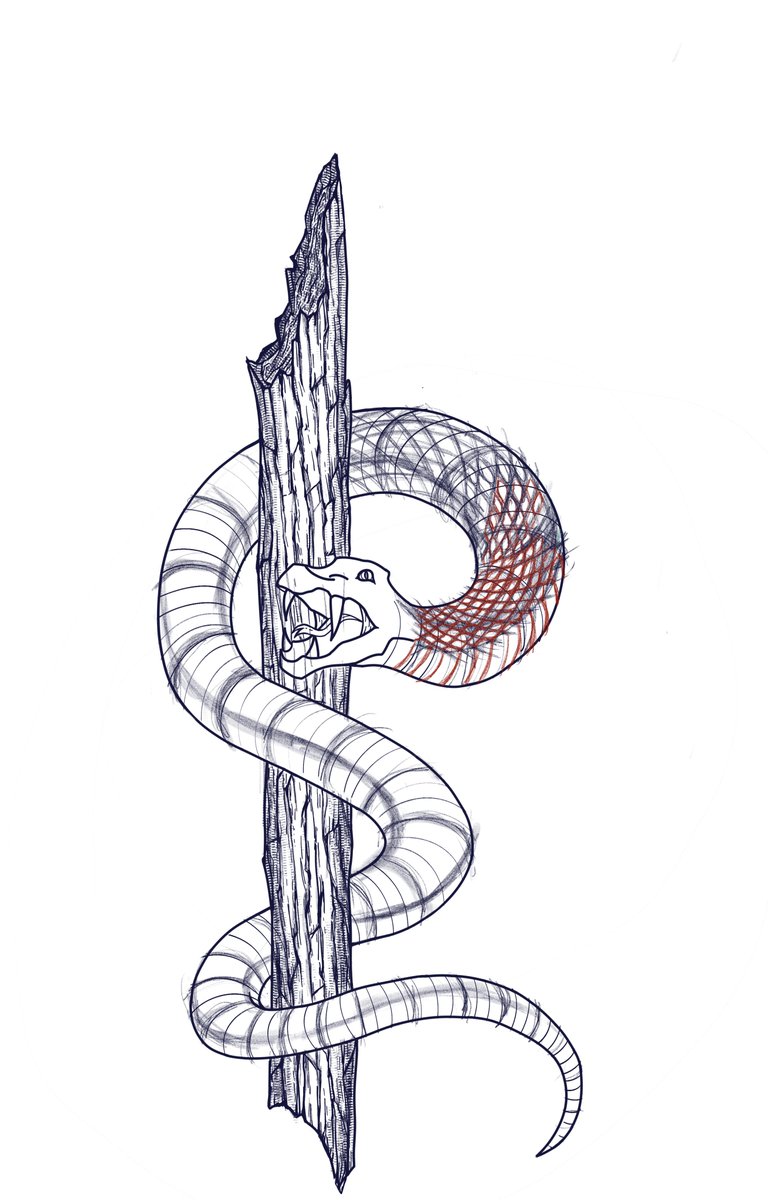 MarLinArtist's tweet photo. So this is why I started my tree bark practice in the first place.

I had a bunch of old unfinished pieces on my mind. I started finishing the one with the snake and realized I just can't feel how to draw tree bark properly

#WIP #ArtProcess https://t.co/ugc9xNPx3i