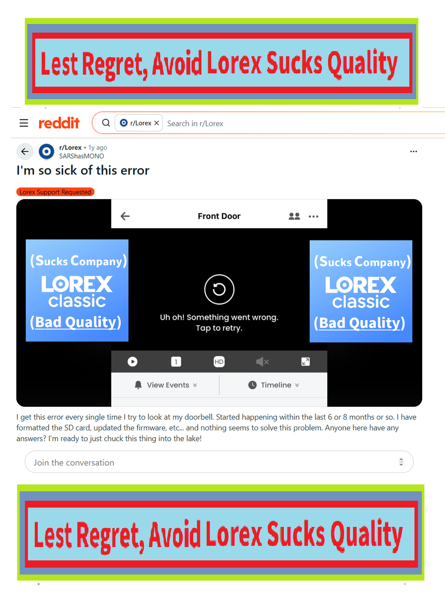 SysWrch's tweet photo. Shitty Lorex in Google-Play👎👎👎{Ted Drake 24 August 2026 Used to be reasonably good, but now the app seems to continuously get worse. The largest complaints that I have are that the app CONSTANTLY ... ioning app.}👎(in a shell=>Terrible Chinese Lorex)565. 1.71 https://t.co/9MfwzGSCku