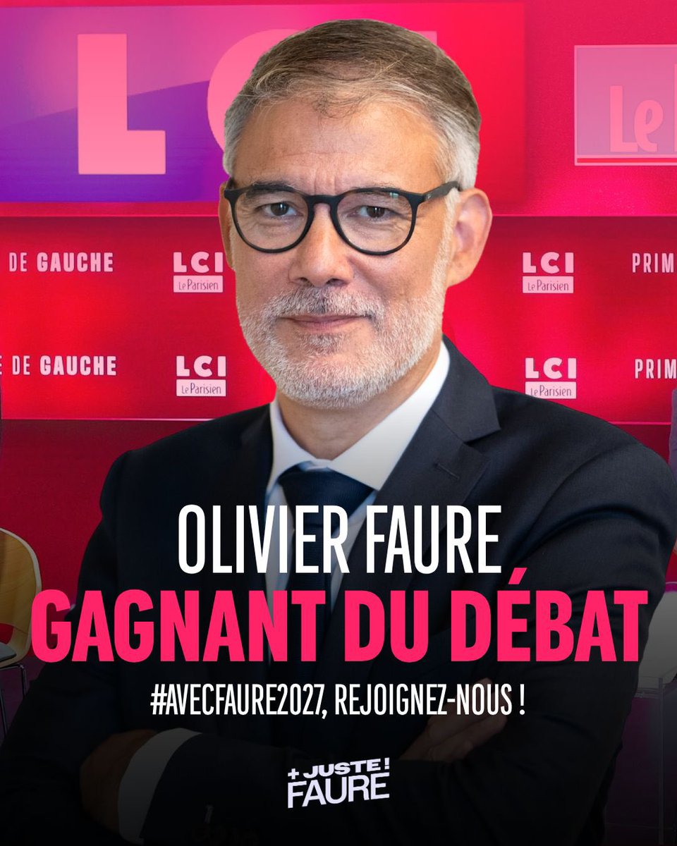 avecfaure2027's tweet photo. Olivier Faure gagnant du débat de ce soir ! ✊

#AvecFaure2027
#PrimairedeGauche
#FaceAuxFrancais

👉Pour voter Olivier Faure : https://t.co/9qWqCCOLoj https://t.co/SCmf7mbv7v