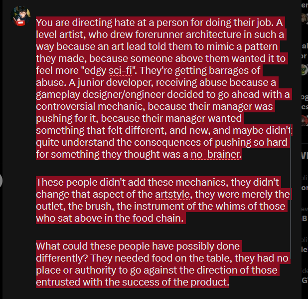 m1ghtyboy's tweet photo. I may be screaming into a void here, but something needs to be said about the abhorrent behaviour directed towards our recently parted #Halo developers following the Activision news. 

Much love to the team, both departed and those assisting with transition &amp; future support. https://t.co/r4nEUlpO4P
