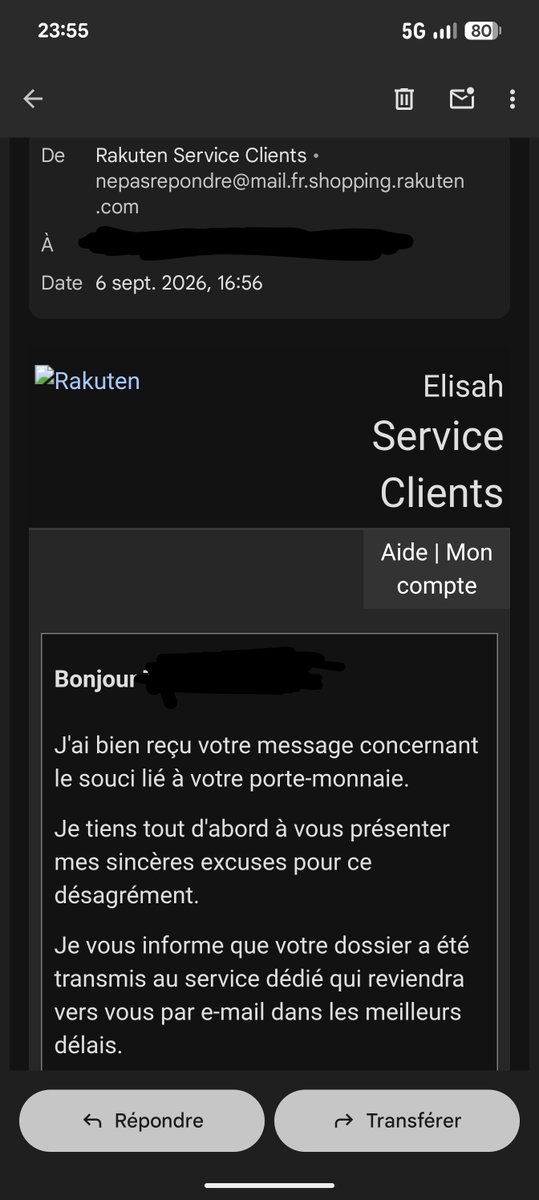 Ouarss's tweet photo. @RakutenFrance Une semaine après "l'équipe technique", on me renvoie pour la QUATRIÈME fois le putain de mail qui me demande de reset mon mot de passe...
Qui est le coeur du problème hein, JE NE PEUX PAS.
Je ne parle pas français ou bien. https://t.co/ItxPoIXCjh