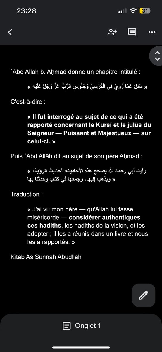 User10jkjv's tweet photo. Ça aussi c’est daif grand jahmi que tu est ???

L’Imam Ahmad je rejetait pas ses Hadiths

Abd Al- Wahab a dit que Istawa était l’assise 

Il est rapporté que le madhab des hanabilas est d’affirmer le Julus

Al Ajurri rapporte l’ijmaa sur le Maqam Al Mahmoud https://t.co/W9jZnrcVMK