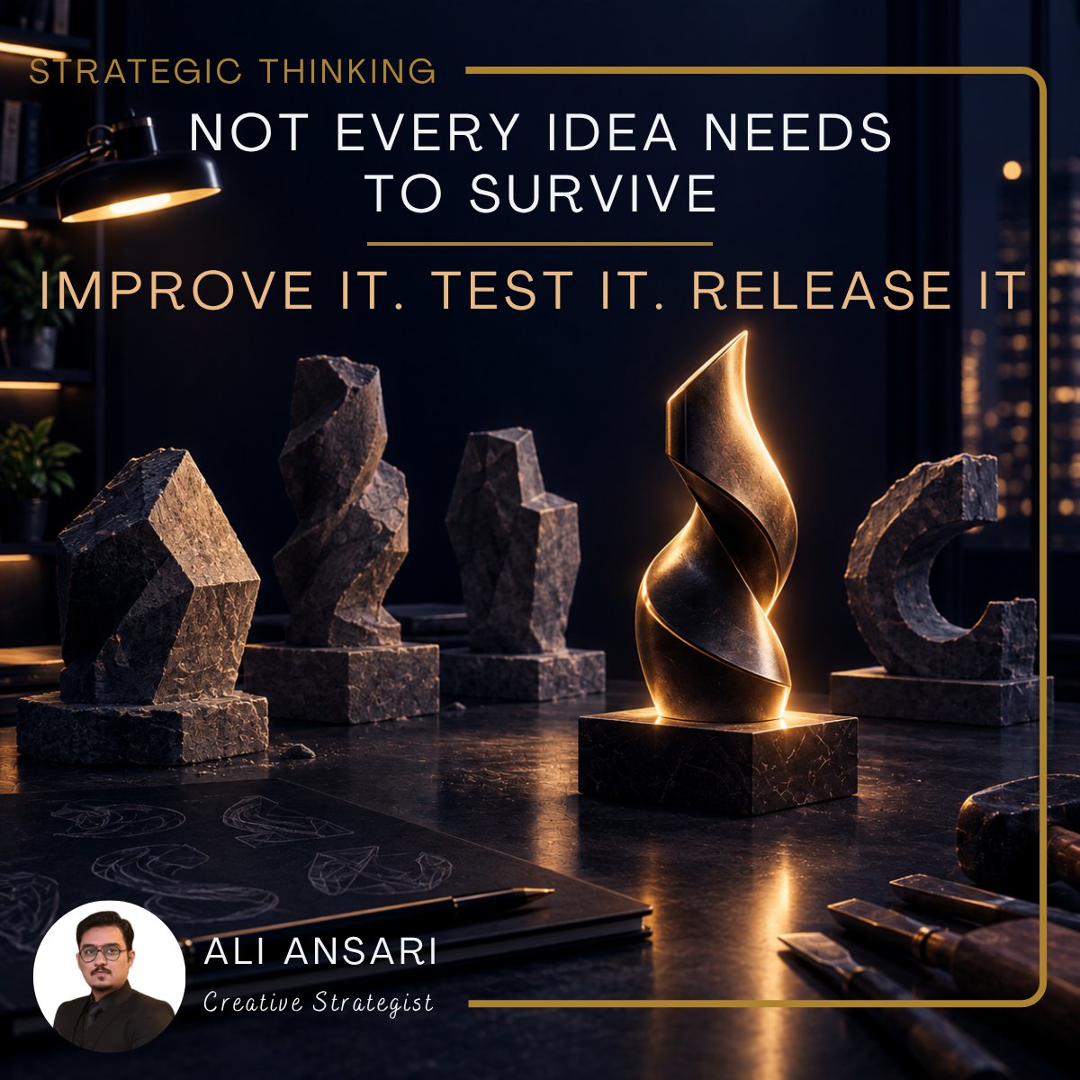 TheAlyAnsary's tweet photo. Creative confidence isn't the inability to question your ideas.
It's the willingness to improve them or release them.
#CreativeStrategist #StrategicThinking #DecisionMaking #MarketingStrategy #BusinessGrowth https://t.co/It9wkeftzL
