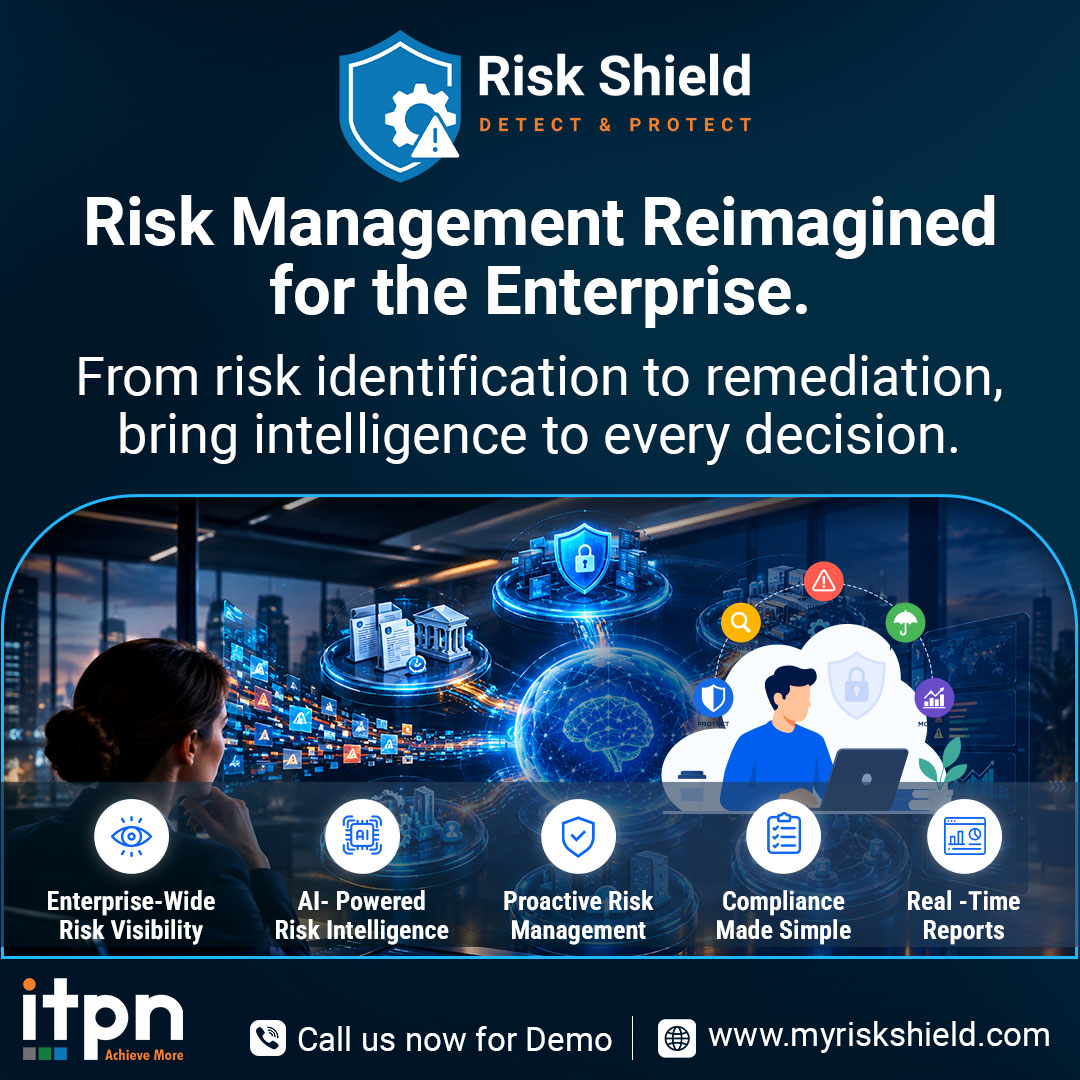 ITPeopleNetwork's tweet photo. Risk Management Reimagined for the Enterprise. From risk identification to remediation, bring intelligence to every decision.
Visit: https://t.co/9uTNp0HQtC to schedule a demo now!
#MyRiskShield #riskmanagement #enterpriserisks #ai #goverance https://t.co/RqeXXM0qUl