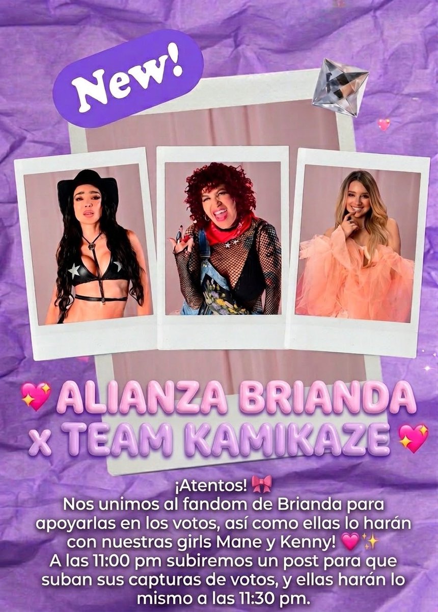 teamfunadosvip's tweet photo. Esta noche tenemos alianza con el Team Brianda 🚨

A las 11:00pm cuando se abran las votaciones de #LCDLFMX, se subirá un post a esta cuenta para que compartamos nuestros votos por Brianda, y ellos harán lo mismo desde @SupportBrianda a las 11:30pm para nuestras Mane y Kenny. https://t.co/ead8KR6tV3