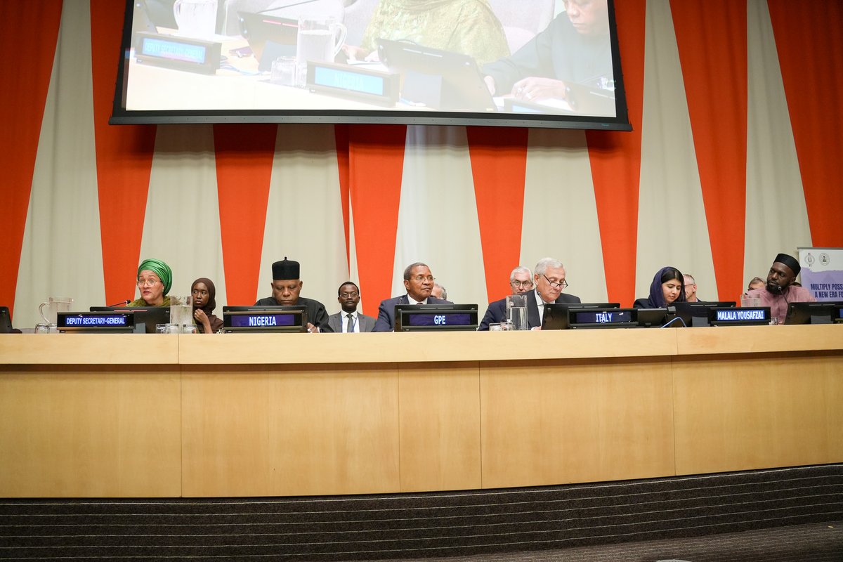 GPforEducation's tweet photo. Under Italy and Nigeria’s leadership, GPE partners stood up for the world’s best investment: education.

At the #MultiplyPossibility event at #UNGA81, global leaders mobilized $3.5B in funding for education, with GPE partner countries committing $471B in domestic financing. https://t.co/r4koaMq1m5