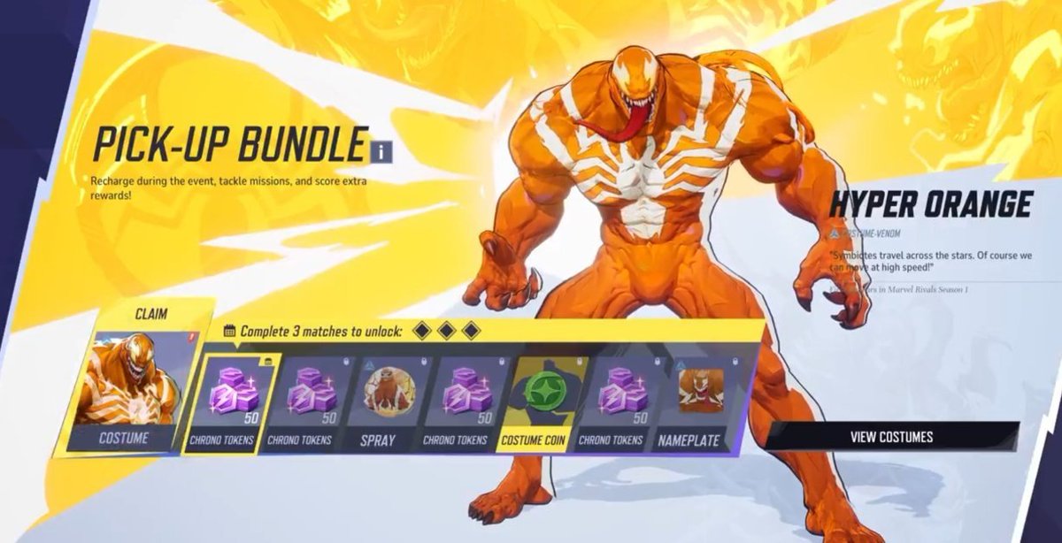 XS1NdRoMeX's tweet photo. Venom Pick-Up Bundle Giveaway‼️

In honor of the Costume Coin is making its highly anticipated return,

5 Winners will receive 1 Venom Pick-Up Bundle

➡️ To enter
✅ Follow @XS1NdRoMeX 
✅ Like!
✅ Retweet!
✅ Comment which skin you'd use coin on

Giveaway ends Sep 25th #MarvelRivals #Rivalstwt #Giveaway #Venom