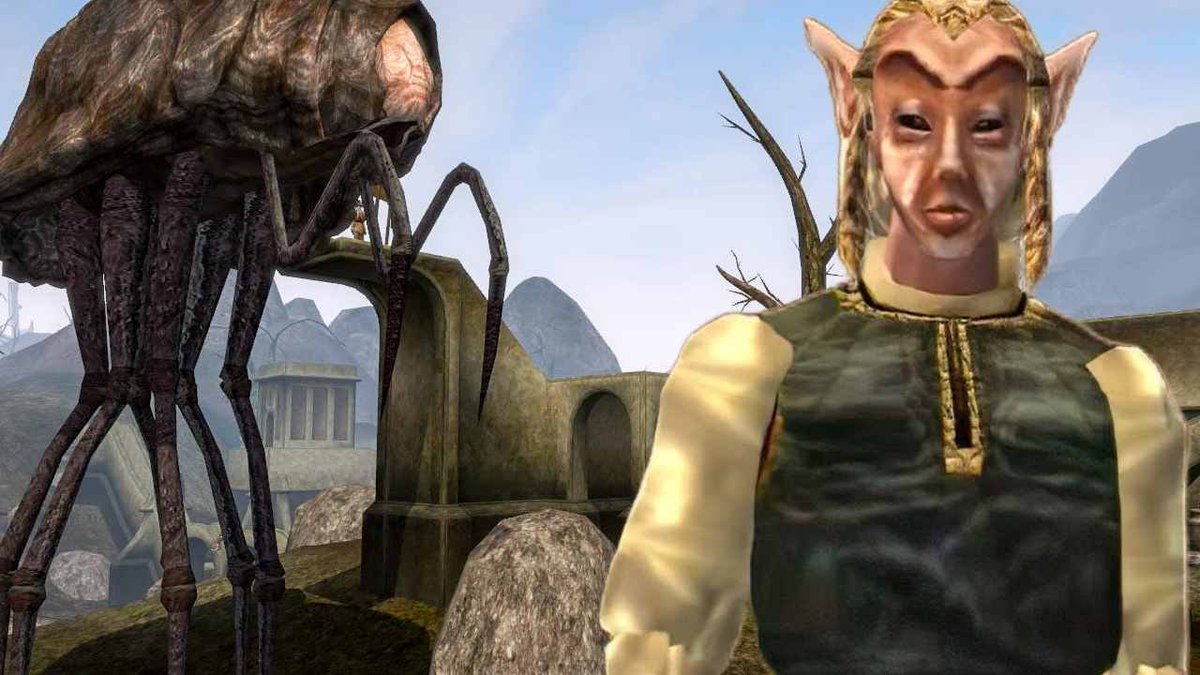 drnk2nd's tweet photo. Vvardenfell is like a barely habitable shithole plagued by ashstorms and incurable diseases and it's got:

> buses, ships
> levitation
> teleport infrastructure
> heck, even dedicated scrolls to teleport to temples sold at vendors

what does Skyrim have again? https://t.co/vj9mCZ9cSq