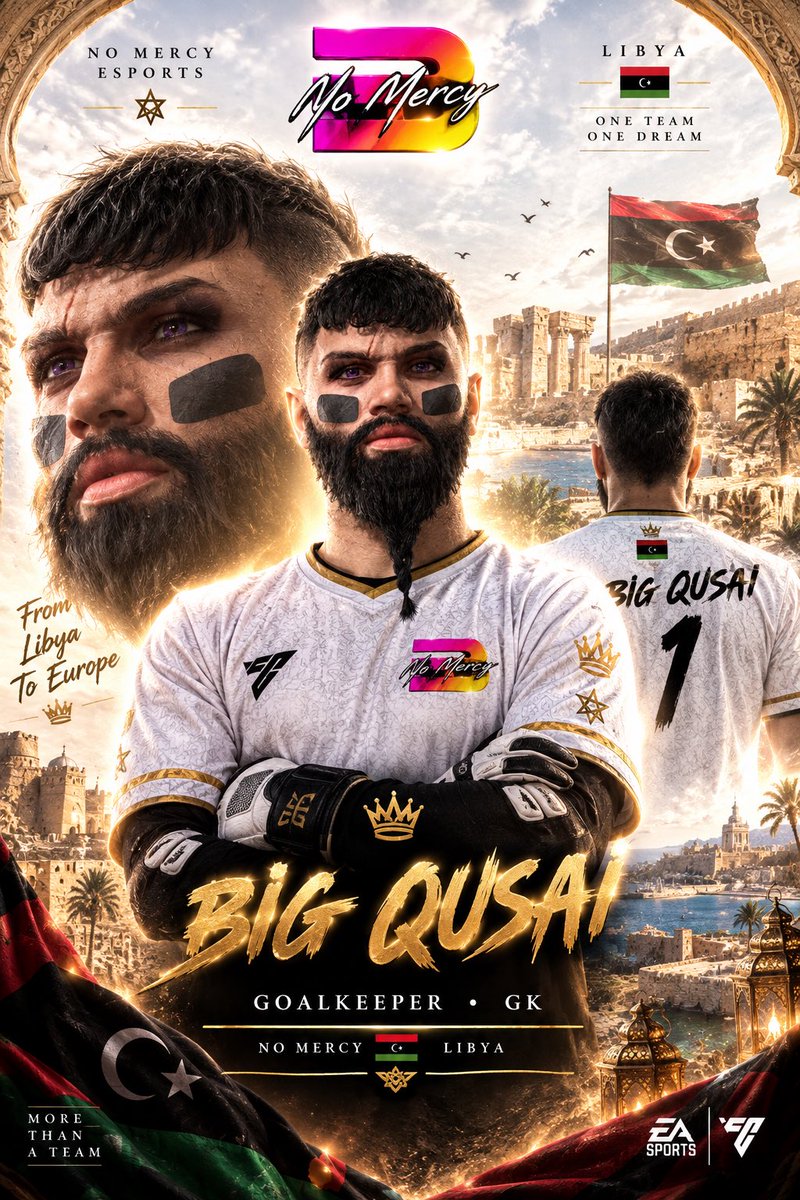 NoMercy_Ma's tweet photo. 🧤🇱🇾 BIG QUSAI JOINS NO MERCY 🇲🇦

A new wall is ready to stand between the posts. 🧱🔥
GOALKEEPER • @GgkQus 

Ready to defend the badge. Ready for Europe. 👑

One team. One dream. No Mercy. 🖤

#NoMercy #BigQusai #ProClubs #NoMercyEsports https://t.co/ptoiimg1F7