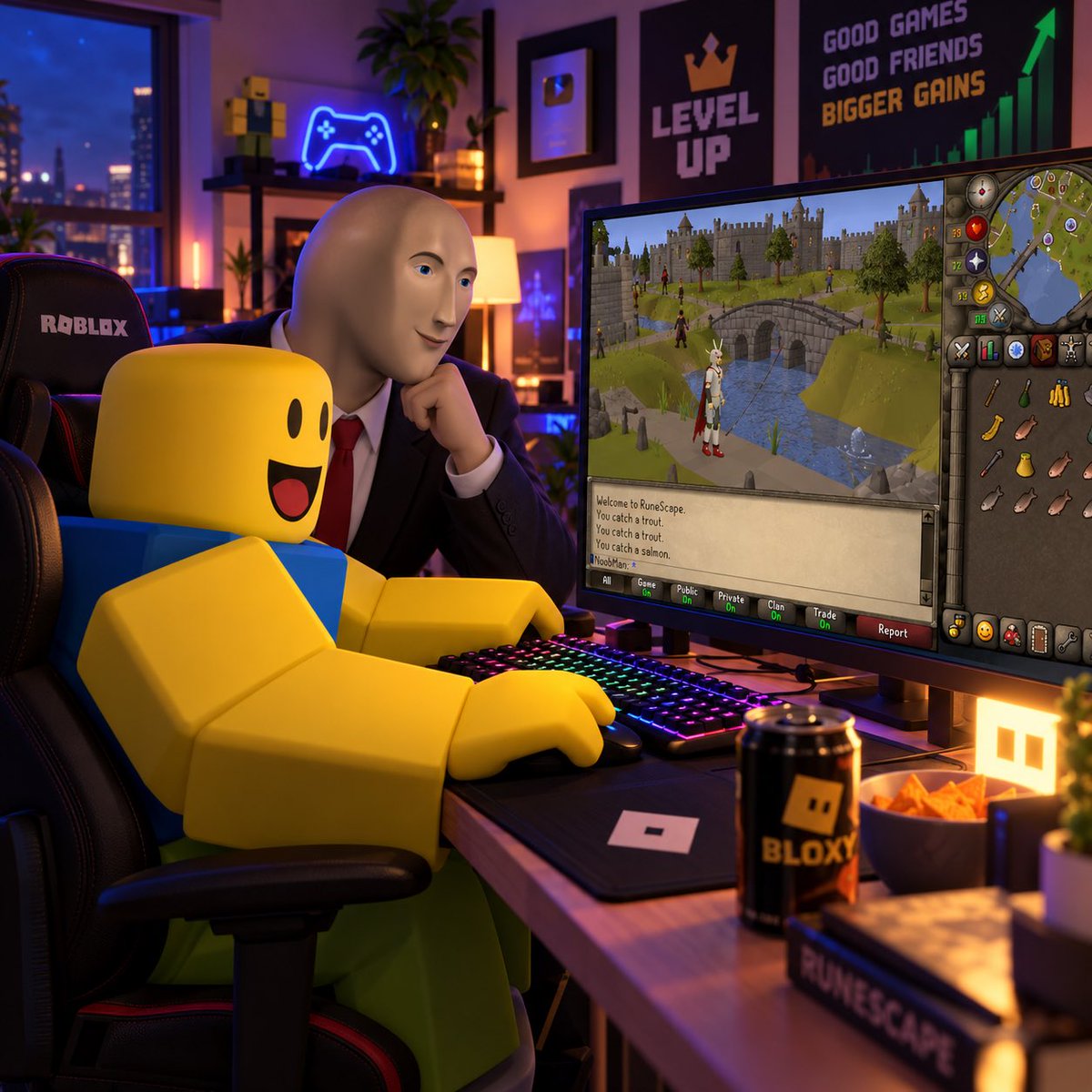 NOOBstonk's tweet photo. Mr.Stonk told me RuneScape $GP is popular again and told me to try it out ! https://t.co/CoSIaOOVqb