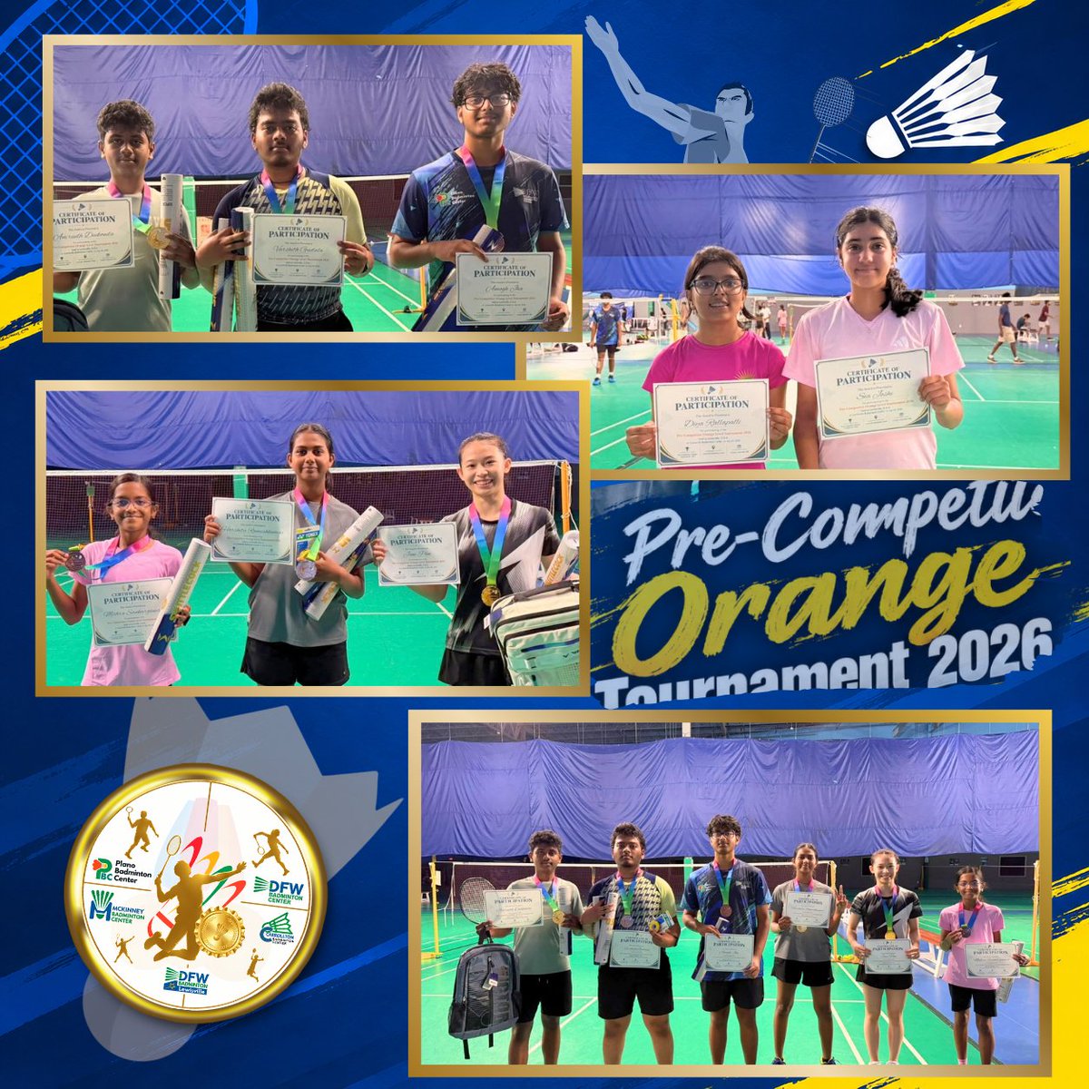 trainingatdfw's tweet photo. 🏸 Congratulations to all our champions who participated in the Pre-Competitor Orange Tournament 2026 at Lewisville Badminton Center this Sunday! 🏅 A fantastic day of matches and development for all the players.

Great effort by everyone involved!

#Badminton #Tournament https://t.co/9cRQJ1Zi9S